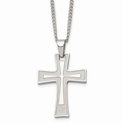 Cross Pendant Necklace Stainless Steel SRN867-24 by Chisel, MPN: SRN867-24, 886774673240