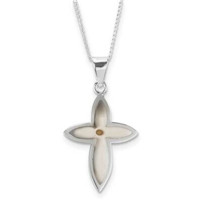 Silver-plated Mustard Seed Petal Cross Necklace GM22785, MPN: GM22785, 603799424455