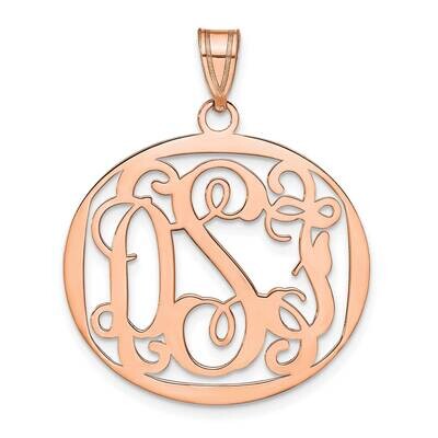 Polished Large Circle Monogram Pendant Sterling Silver Rose-plated XNA500RP, MPN: XNA500RP,