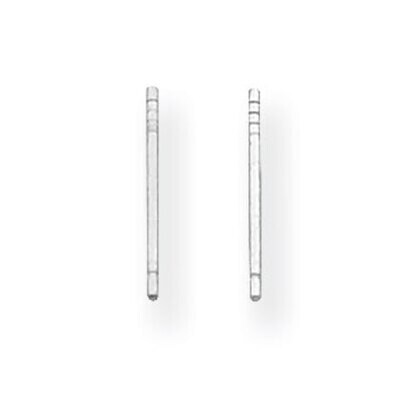 Single Notched Friction Earring Post 14k White Gold WG689, MPN: WG689,