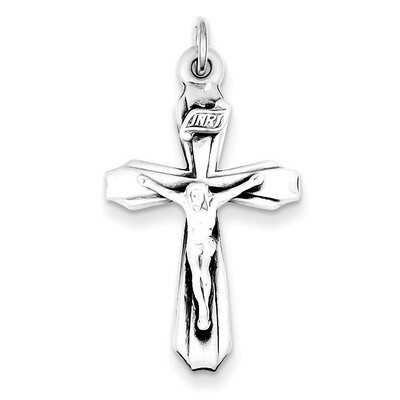 INRI Crucifix Pendant Antiqued Sterling Silver QC5437, MPN: QC5437, 883957479101