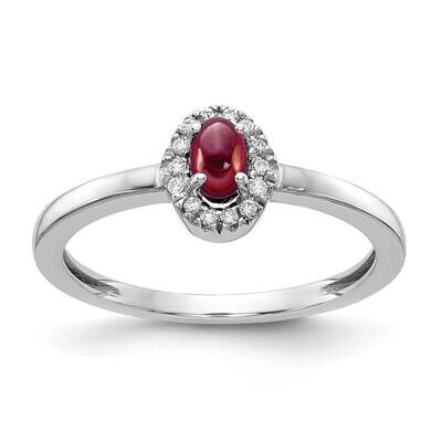 Cabochon Garnet Ring 14k White Gold Diamond RM4035-GA-025-WA, MPN: RM4035-GA-025-WA, 883957551647