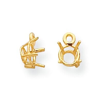 Round 4-Prong Dangle 5.2mm Earring Component 14k Yellow Gold YG855, MPN: YG855,