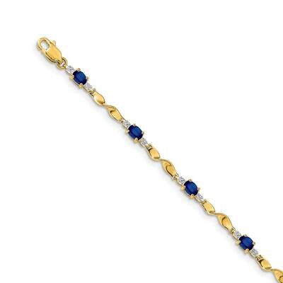 Sapphire Oval Bracelet 14k Gold Diamond BM4475-SA-001-YA, MPN: BM4475-SA-001-YA, 883957386416