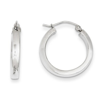 2x3mm Rectangle Tube Hoop 14k White Gold T1043, MPN: T1043, 883957286075