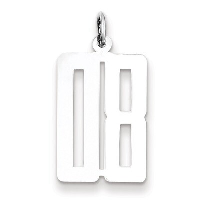 Small Elongated Pol Number with Top Sterling Silver QES08T