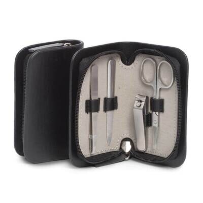 Black Leather 4-Piece Manicure Set GM21280, MPN: GM21280, 797140591061