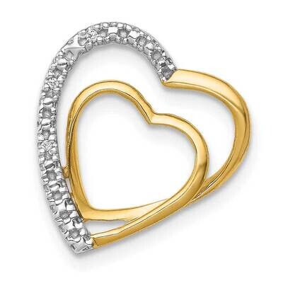 .01Ct. Diamond Double Heart Chain Slide 14k Gold PM4911-001-YA, MPN: PM4911-001-YA, 883957824239