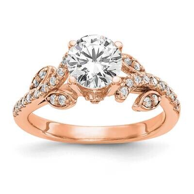 Lab Grown Diamond Si1/Si2, G H I, Semi-Mount Engagement Ring 14k Rose Gold RM2622E-075-7RLG, MPN: R…