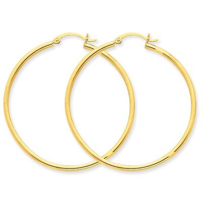 Lightweight Tube Hoop Earrings 14k Gold T920L, MPN: T920L, 883957287522