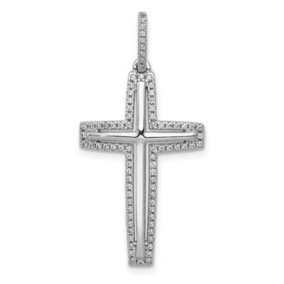 Cross Pendant 14k White Gold Diamond PM5136-025-WA, MPN: PM5136-025-WA, 883957515045