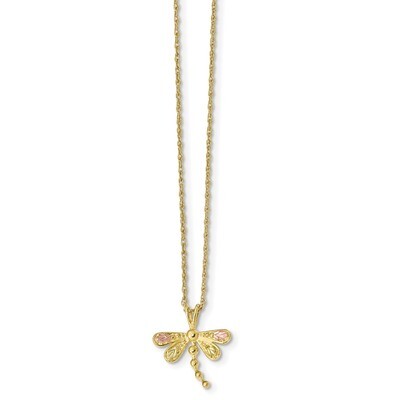 18 Inch Black Hills Gold Dragonfly Necklace 10k Tri-color 10BH713-18, MPN: 10BH713-18, 784715500573