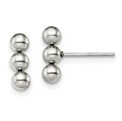 3 Ball Post Earrings Stainless Steel Polished SRE1400, MPN: SRE1400, 191101866289