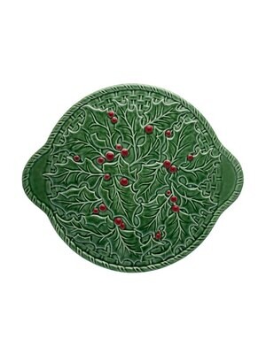 Bordallo Pinheiro Pinheiro Holly  Tart Tray Green Red 65000150, MPN: 65000150, 5600876070654