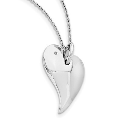 .01Ct. Diamond Heart Necklace Sterling Silver QW268-18, MPN: QW268-18, 883957505039