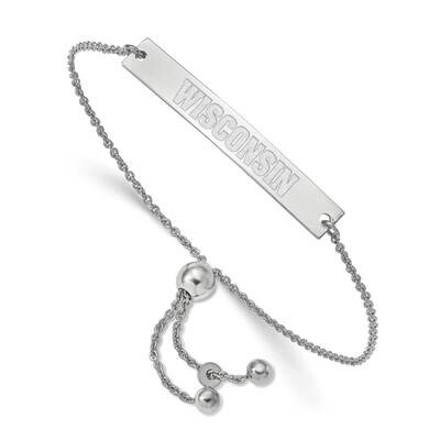 University of Wisconsin Small Bar Adjustable Bracelet Sterling Silver SS0100UWI-9, MPN: SS0100UWI-9…
