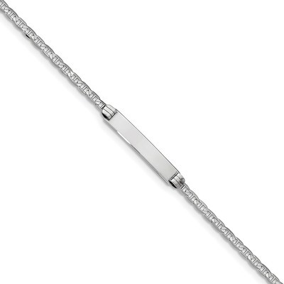 7 Inch Anchor Link ID Bracelet 14k white Gold LID66W-7, MPN: LID66W-7, 883957825397