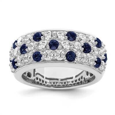 Diamond Vs/Si, D E F, &amp; Blue Sapphire Fashion R 14k White Gold True Origin Lab Grown RM6347-SA-156-…