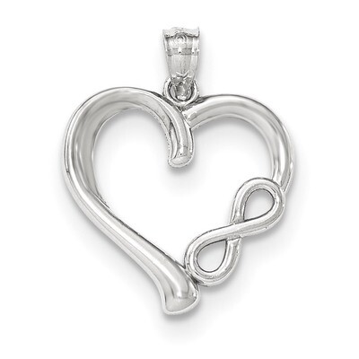 Polished Small Infinity Heart Pendant 14k white Gold K5166, MPN: K5166, 886774256726