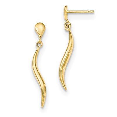 Fancy Dangle Post Earrings 14k Gold Polished YE1686, MPN: YE1686, 191101363504