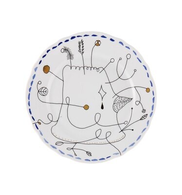 Vista Alegre Folkifunki Dessert Plate Blue 21127775, MPN: 21127775, 5601266909943