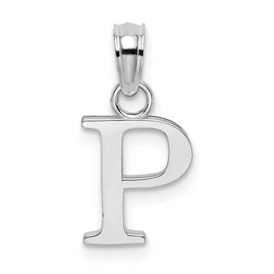 P Block Initial Charm 10k White Gold Polished 10K6423WP, MPN: 10K6423WP,