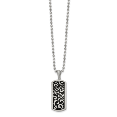 Enameled Dog Tag 22 inch Necklace Stainless Steel Polished SRN2602-22 by Chisel, MPN: SRN2602-22, 1…