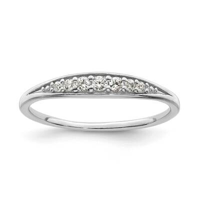 CZ Diamond Ring Sterling Silver Rhodium-Plated Polished QR7260, MPN: QR7260,