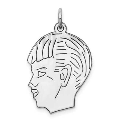 Engraveable Boy Disc Charm Polish On Front Back Sterling Silver QM363/18P, MPN: QM363, 883957582177