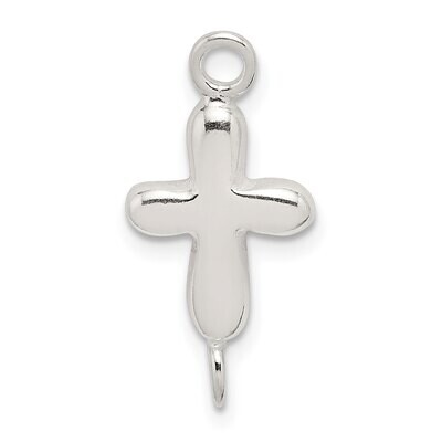 21.1 x 10mm Polished Cross Casted Component Link Sterling Silver SS4444, MPN: SS4444,