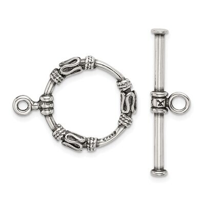 Antiqued Toggle Set Sterling Silver SS3462, MPN: SS3462,
