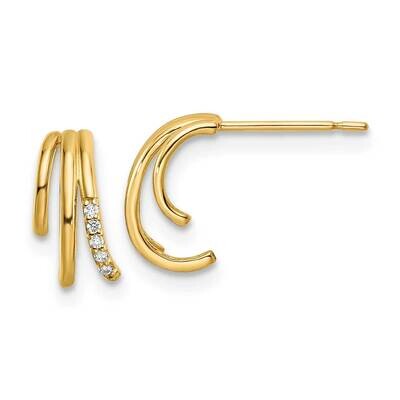 CZ Diamond Post Earrings 14k Gold YE1990, MPN: YE1990, 191101799099