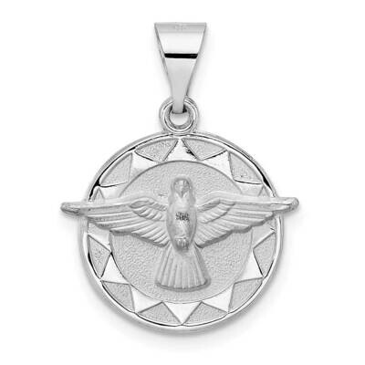 Satin Hollow Holy Spirit Pendant 14k White Gold Polished XR1955, MPN: XR1955, 196904069790