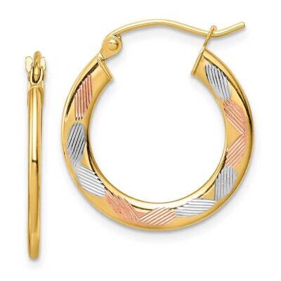 White &amp; Rose Diamond-cut Hoop Earrings 14k Gold Rhodium TF1442, MPN: TF1442, 886774041018