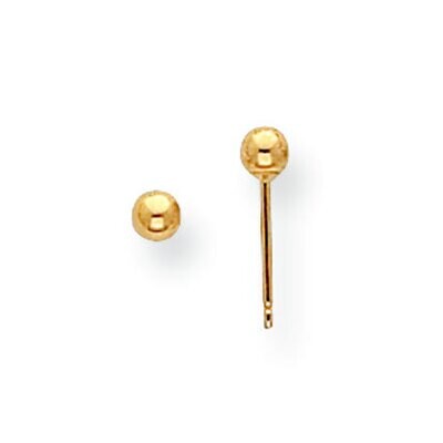 3mm Standard Weight Ball Post Earring Mounting 14k Yellow Gold YG556, MPN: YG556,