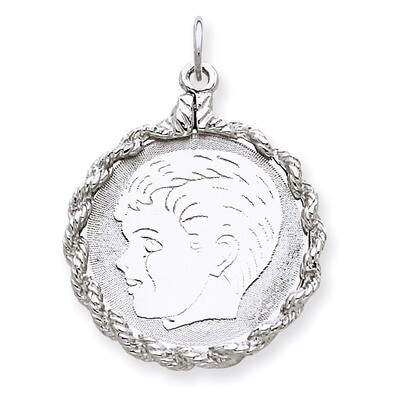 Boy Disc Charm Engravable Sterling Silver QM317/18, MPN: QM317/18, 191101529894