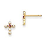 CZ Children&#39;S Cross Post Earrings 14k Gold GK691, MPN: GK691, 191101455605