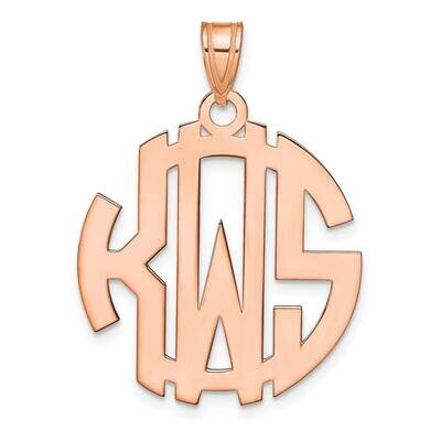 Polished Circle Monogram Pendant Sterling Silver Rose-plated XNA501RP, MPN: XNA501RP,
