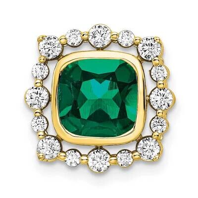 Si1/Si2, G H I, Lab Crtd Emerald Square Pendant 14k Gold Lab Grown Diamond PM7986-CEM-051-YLG, MPN:…