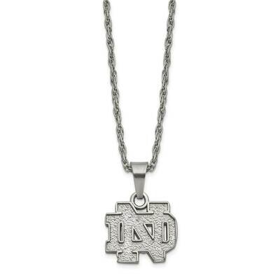 University of Notre Dame Pendant &amp; Chain with 2 inch Extender Neck Stainless Steel ST516UND, MPN: S…