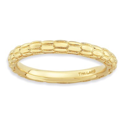 Sterling Silver Gold-plated Domed Ring QSK887-6