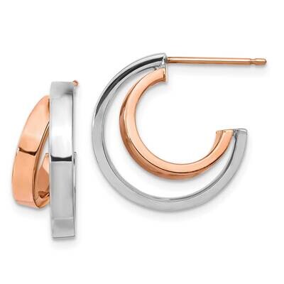 Leslie&#39;s Rose White Hoop Earrings 14k Gold Polished HB-LE2032, MPN: LE2032, 191101978555