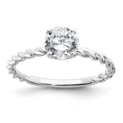 1ct. D E F Pure Light Round Twisted Moissanite Solitaire Ring 14k White Gold RM6798-100-WMP, MPN: R…