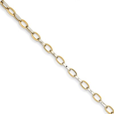 Polished Open Link Bracelet 7.25 Inch 14k Two-Tone Gold FB1390-7.25, MPN: FB1390-7.25, 869944838632