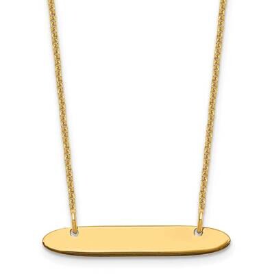 Polished Oblong Blank Bar Necklace 14k Gold Small XNA1199Y, MPN: XNA1199Y,