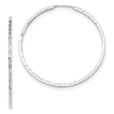 Diamond -cut Square Tube Endless Hoop Earrings 14k white Gold TF1000W, MPN: TF1000W, 191101057465