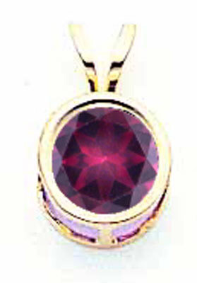 6mm Rhodolite Garnet Bezel Pendant 14k Gold XP301RG, MPN: XP301RG, 883957237817