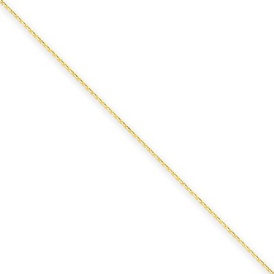 0.6mm Solid Diamond-cut Cable Chain 18 Inch 14k Gold PEN136-18, MPN: PEN136-18, 883957136189