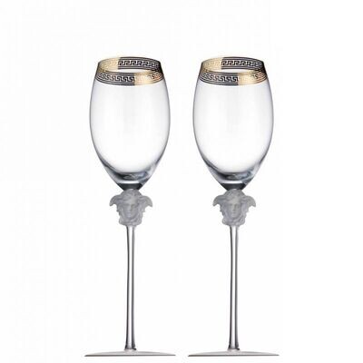 Versace Medusa Dor Red Wine PAIR 16 ounce 11 inch, MPN: 20665-110300-48802, 790955101340