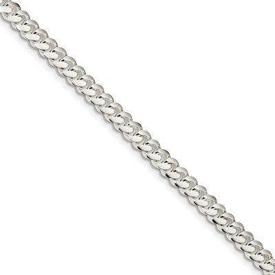 7 Inch 6.4mm Polished Domed Curb Chain Sterling Silver QDB180-7, MPN: QDB180-7, 883957624495